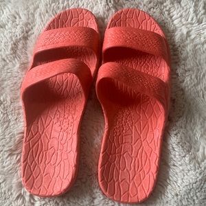 Pali Hawaii Rubber orange sandals, size 10